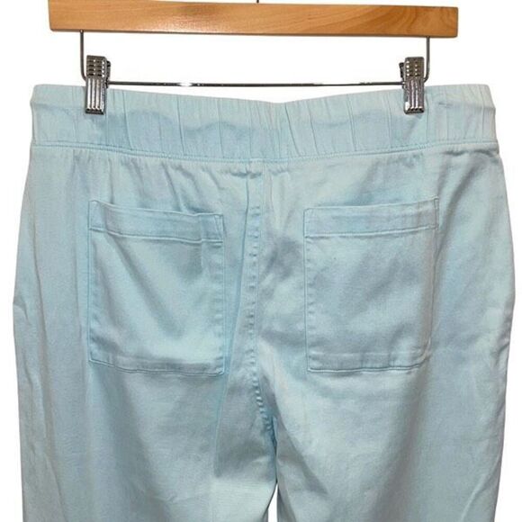 Bella Dahl Womens Elastic Waist Drawstring Cropped Jogger Pants Aqua Large NWT - Picture 6 of 11